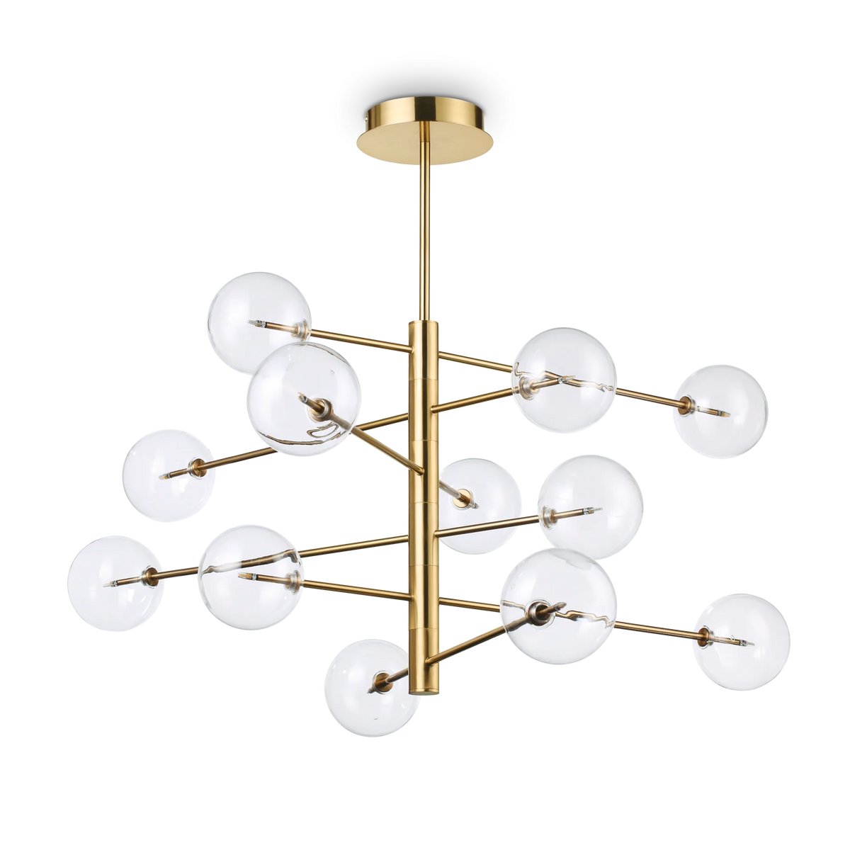 Lustră Ideal Lux Equinoxe SP12, alamă, 200125