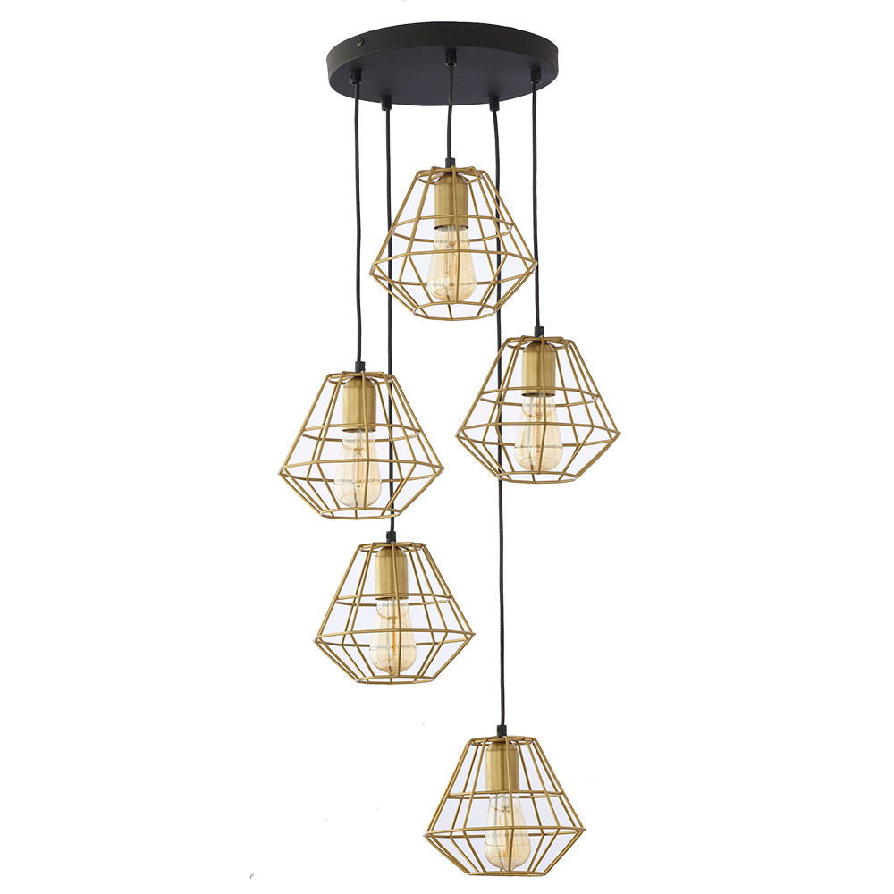 Lustră TK Lighting Diamond MM Proszek 5 Rotund, auriu, 5 x E27, 3216