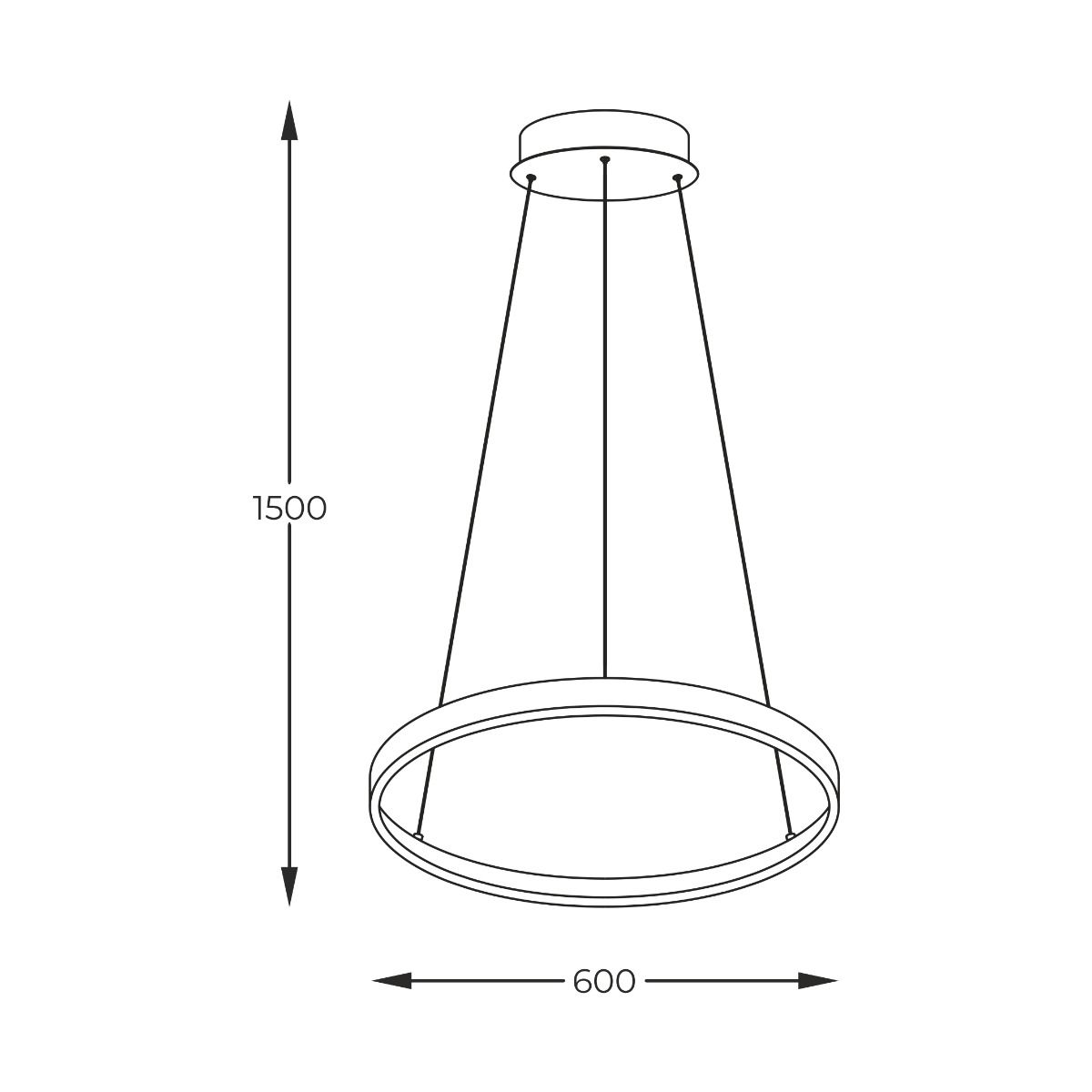 Lampă de tavan Zumaline Breno, 150 × 60 × 60 cm, 003064-026650
