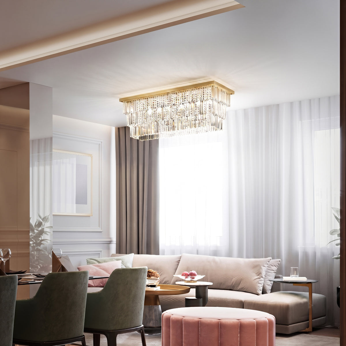 Plafonieră Ideal Lux Martinez PL8, auriu, 213569