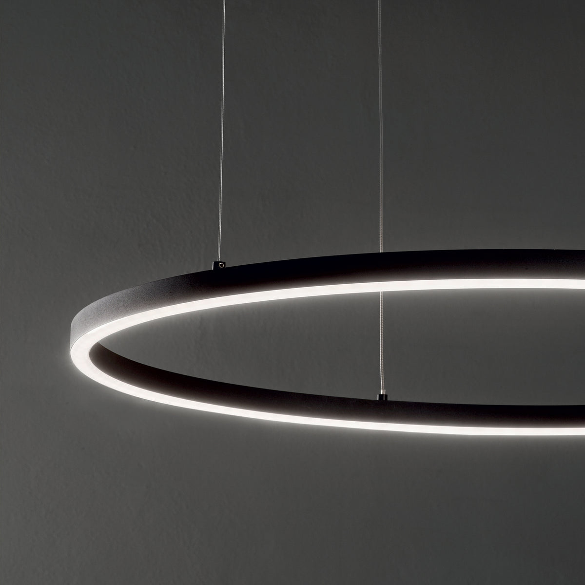 Lustră Ideal Lux Oracle Slim Round 3000K ON-OFF, negru, Ø70 cm, 229515