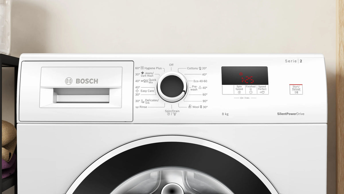 Mașină de spălat rufe Bosch WGE03200BY, Seria 2, 8 kg, 1200 rpm, albă