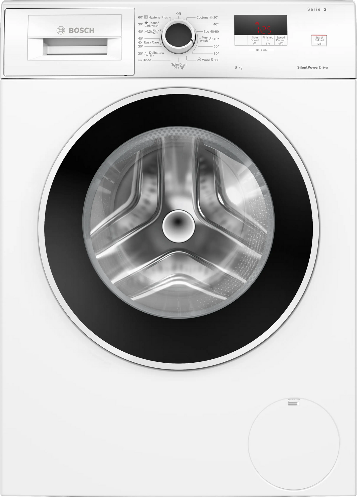 Mașină de spălat rufe Bosch WGE03200BY, Seria 2, 8 kg, 1200 rpm, albă