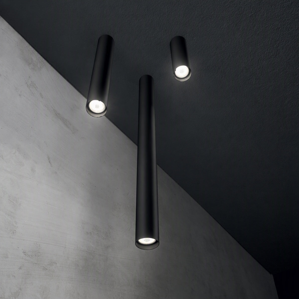 Plafonieră Ideal Lux Look PL1, negru, H20 cm, 233062