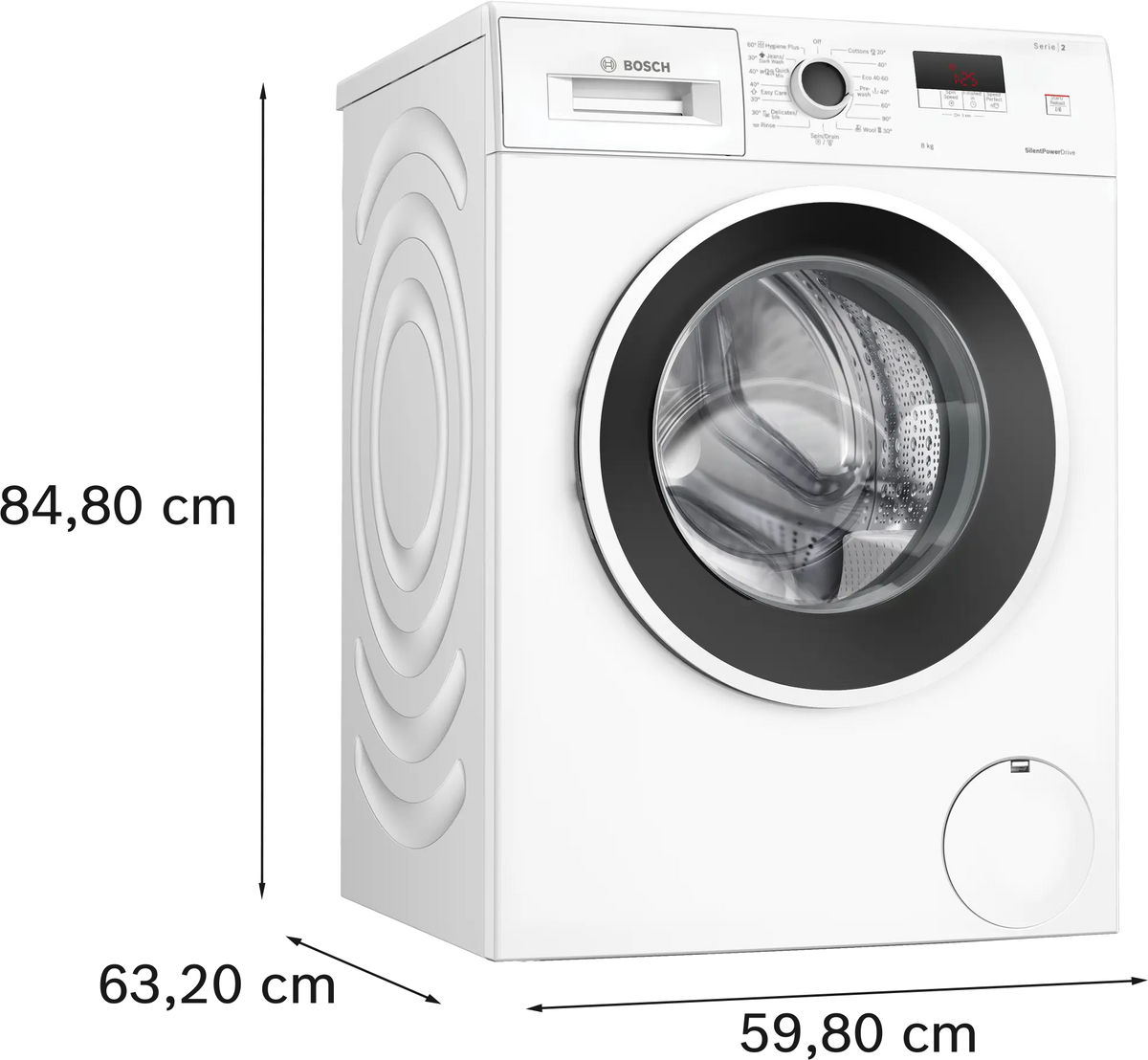 Mașină de spălat rufe Bosch WGE03200BY, Seria 2, 8 kg, 1200 rpm, albă