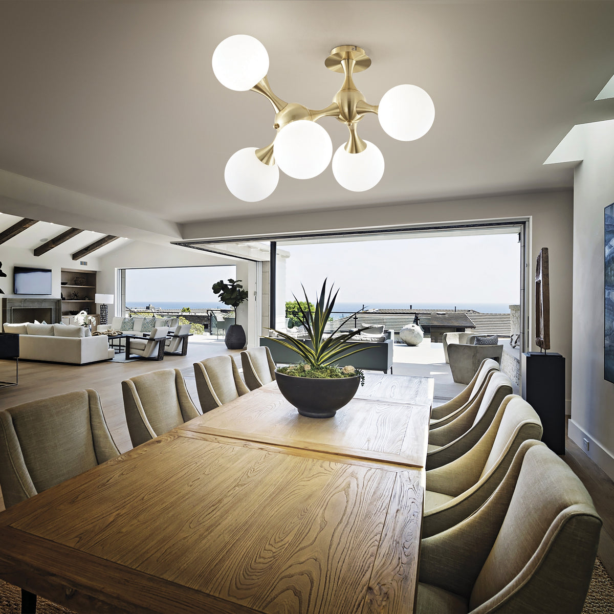 Plafonieră Ideal Lux Nodi PL5, alamă, 241050