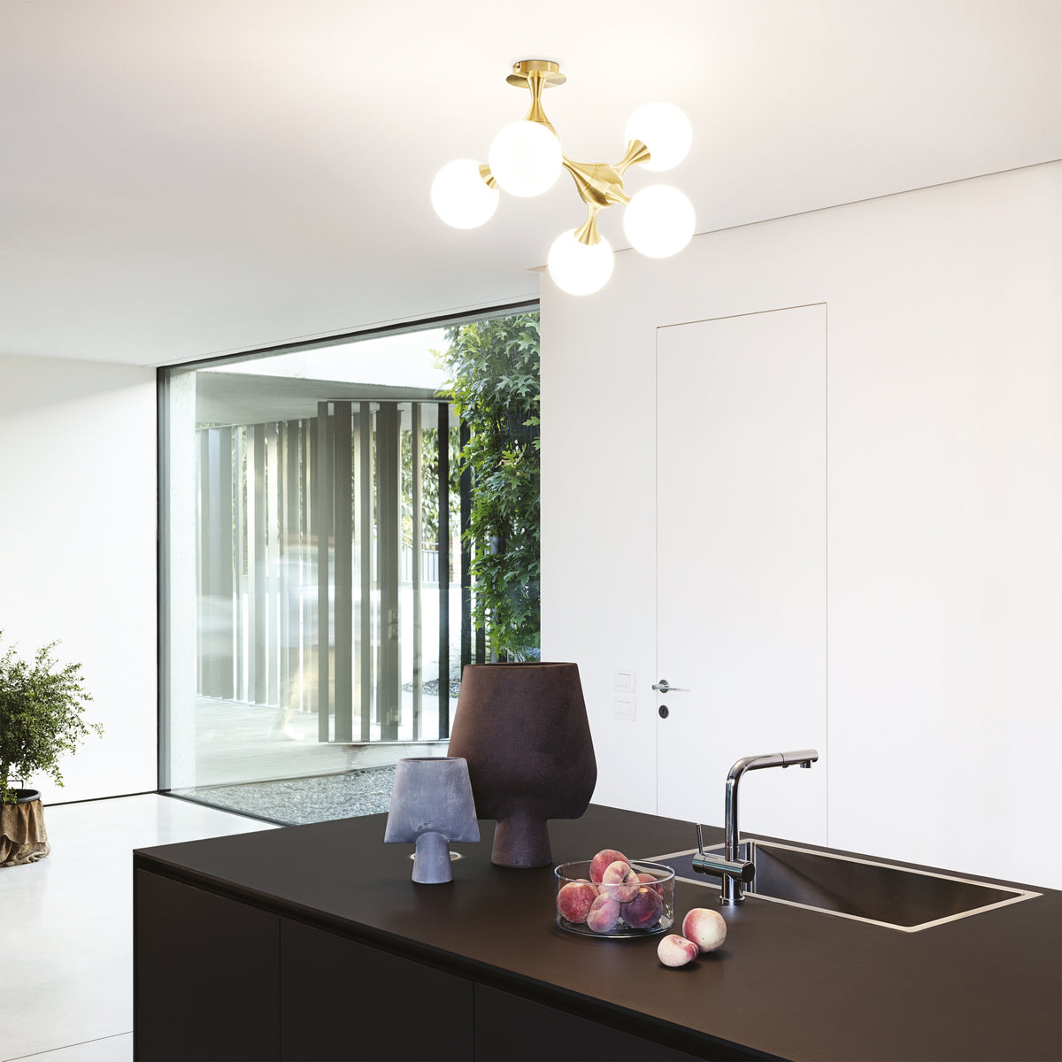 Plafonieră Ideal Lux Nodi PL5, alamă, 241050