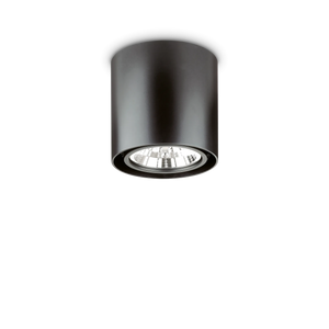 Plafonieră Ideal Lux Mood PL1 Round, negru, Ø15 cm, 243450