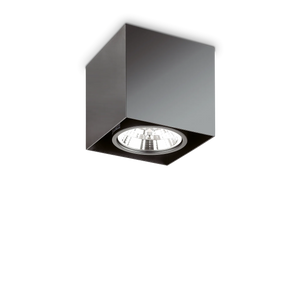 Plafonieră Ideal Lux Mood PL1 Square, negru, Ø15 cm, 243931