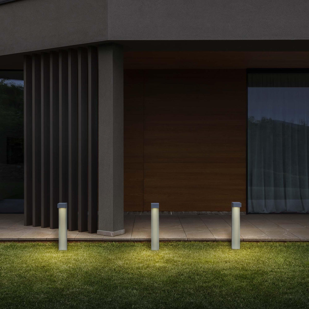 Stâlp de iluminat exterior Ideal Lux Sirio PT2, gri, H60 cm, 246970