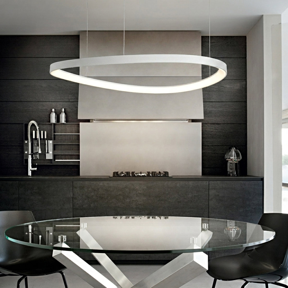 Lustră Ideal Lux Gemini ON-OFF 3000K, alb, Ø61 cm, 247250