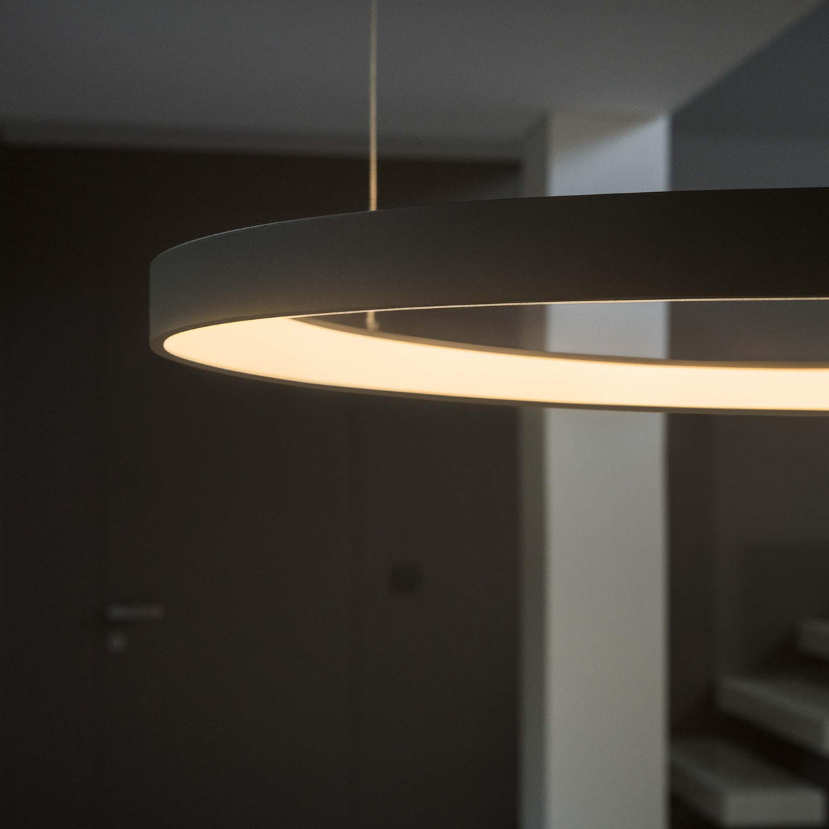 Lustră Ideal Lux Gemini ON-OFF 3000K, negru, Ø81 cm, 247281