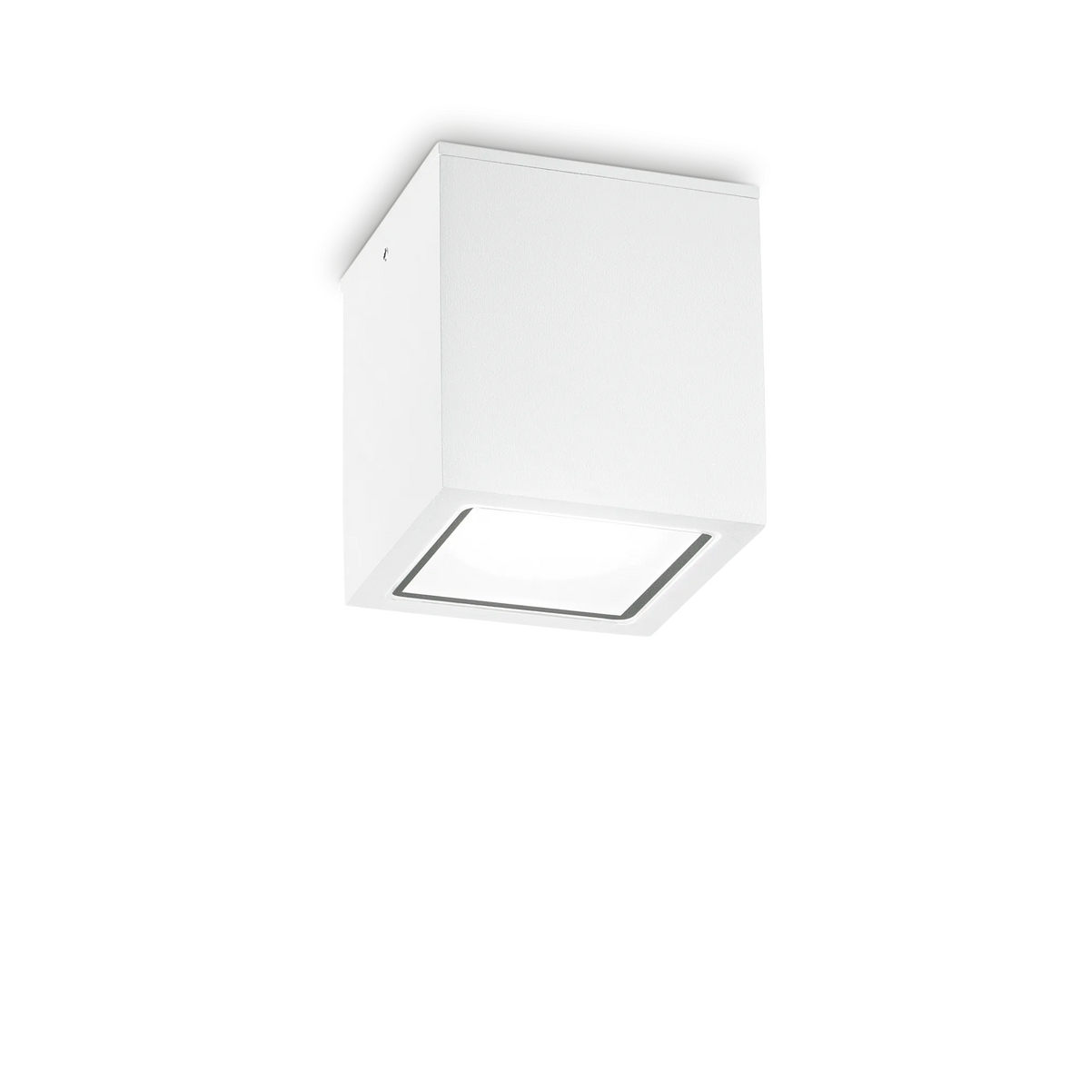 Plafonieră de exterior Ideal Lux Techo PL1 Square, alb, Ø15 cm, 251523