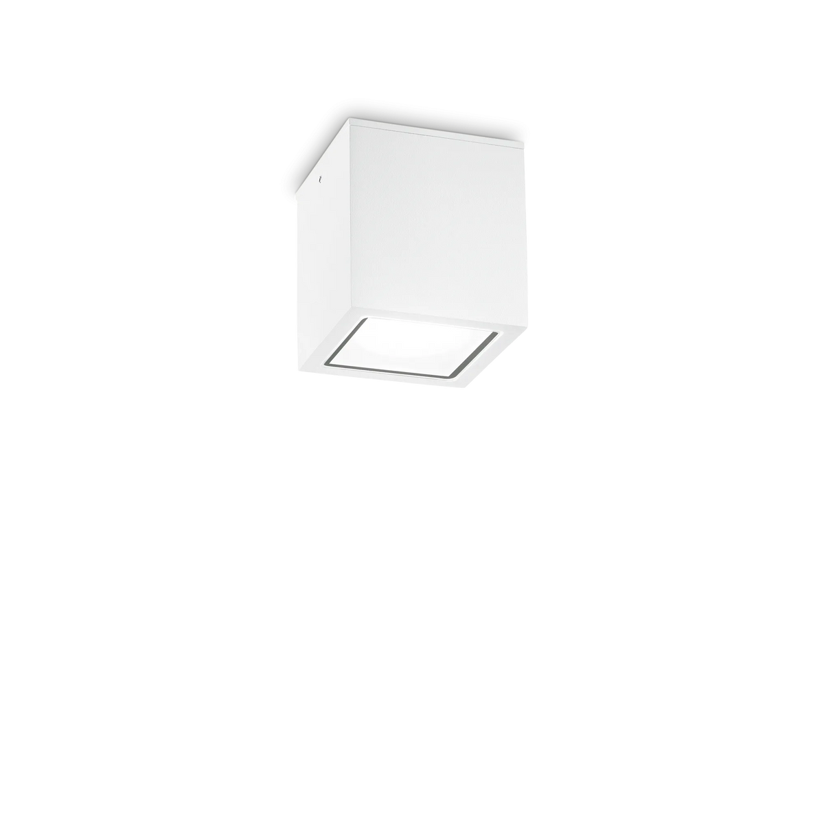 Plafonieră de exterior Ideal Lux Techo PL1 Square, alb, Ø9 cm, 251561