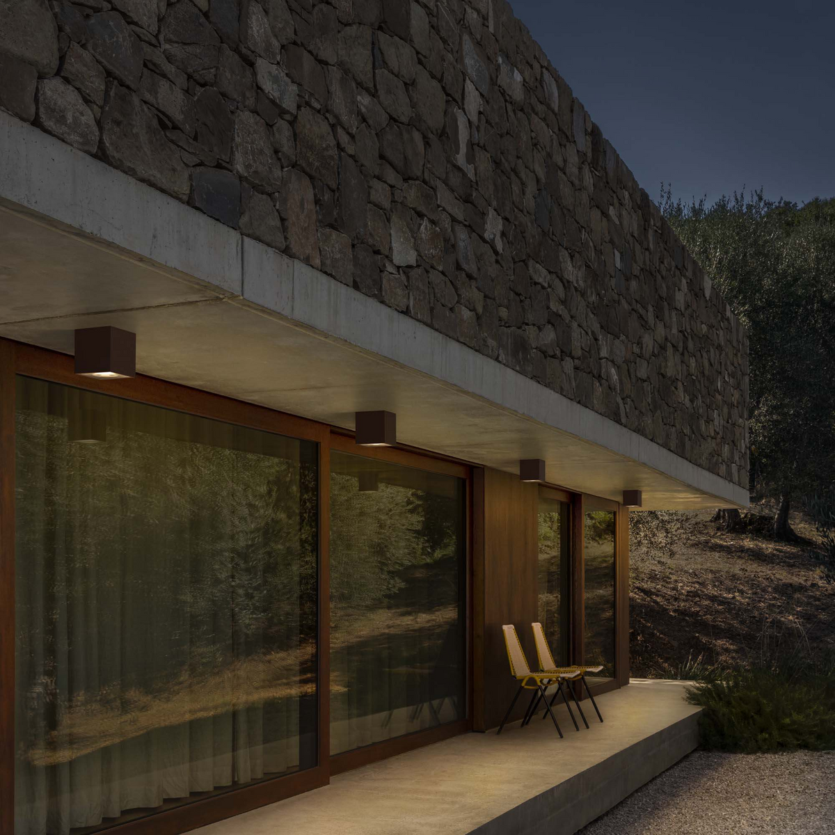 Plafonieră de exterior Ideal Lux Techo PL1 Square, negru, Ø9 cm, 251578