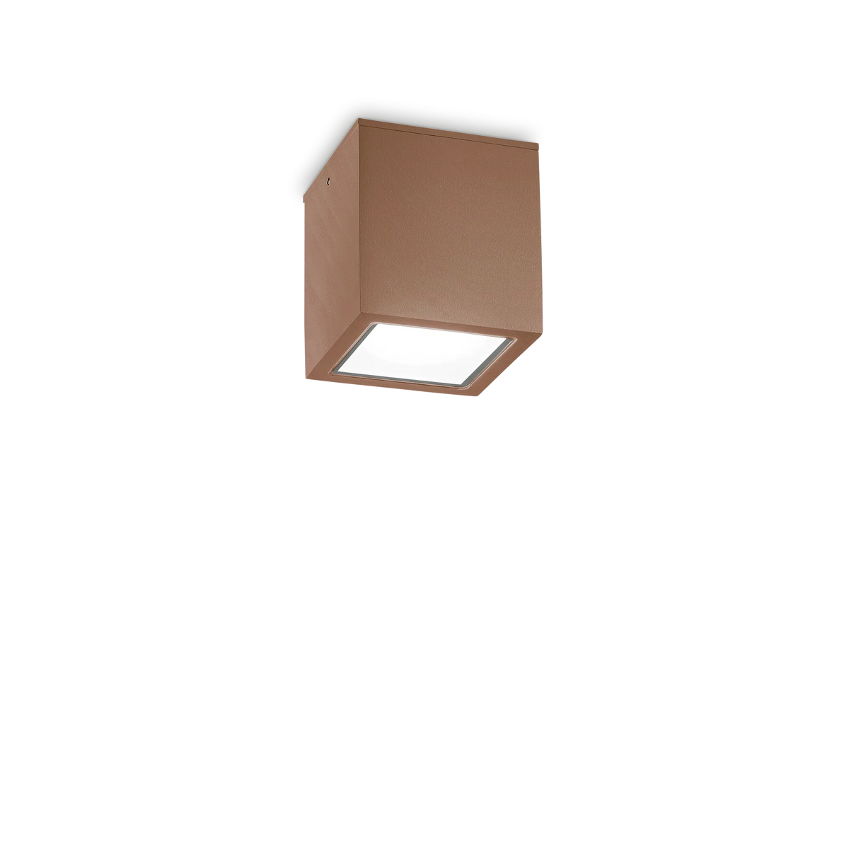 Plafonieră de exterior Ideal Lux Techo PL1 Square, cafea, Ø9 cm, 251592