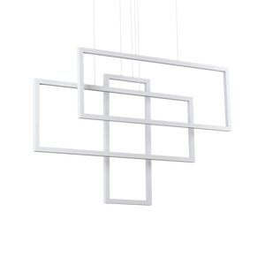 Lustră Ideal Lux Frame Rettangolo 3000K, alb, 253589