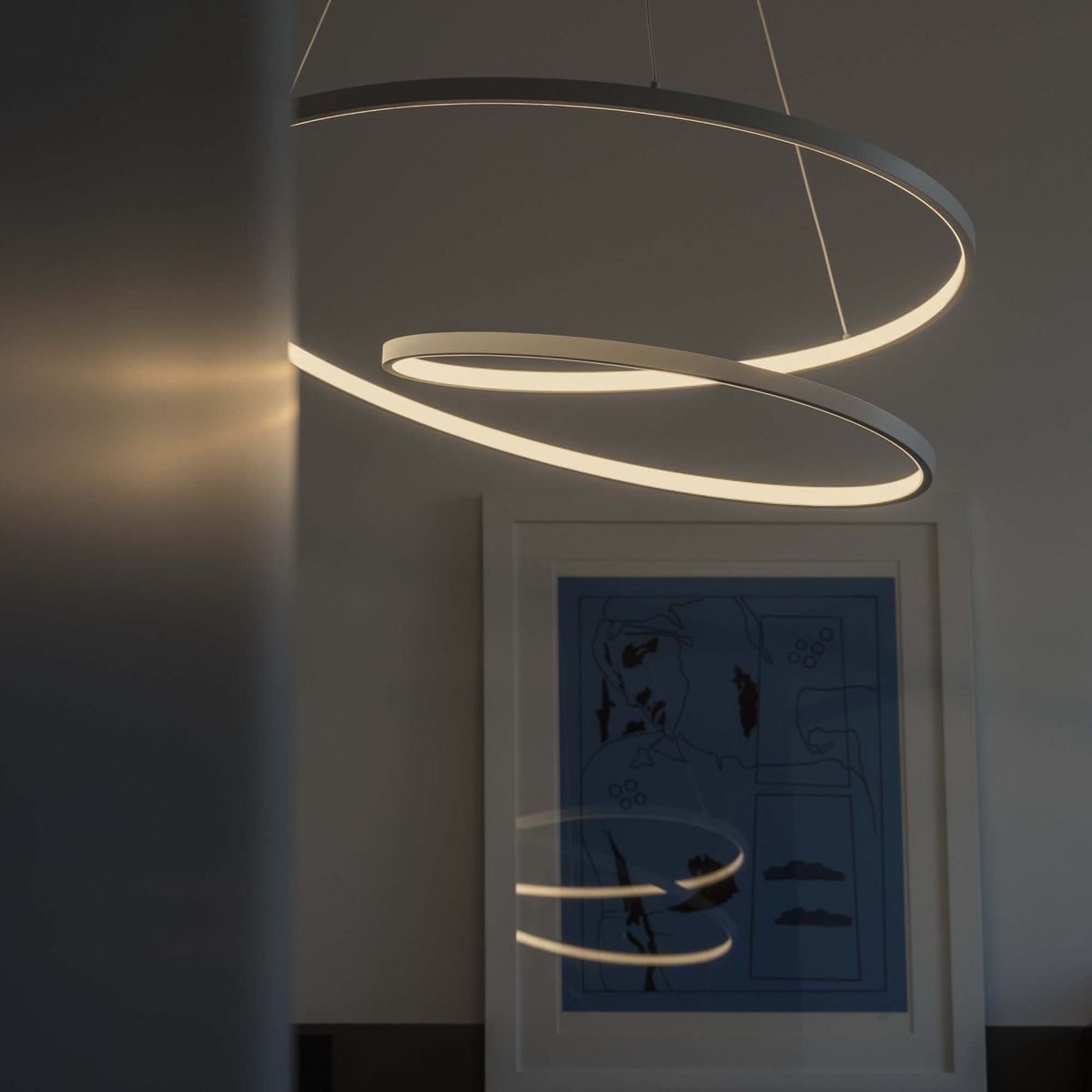 Lustră Ideal Lux Oz ON-OFF 3000K, alb, Ø80 cm, 253664