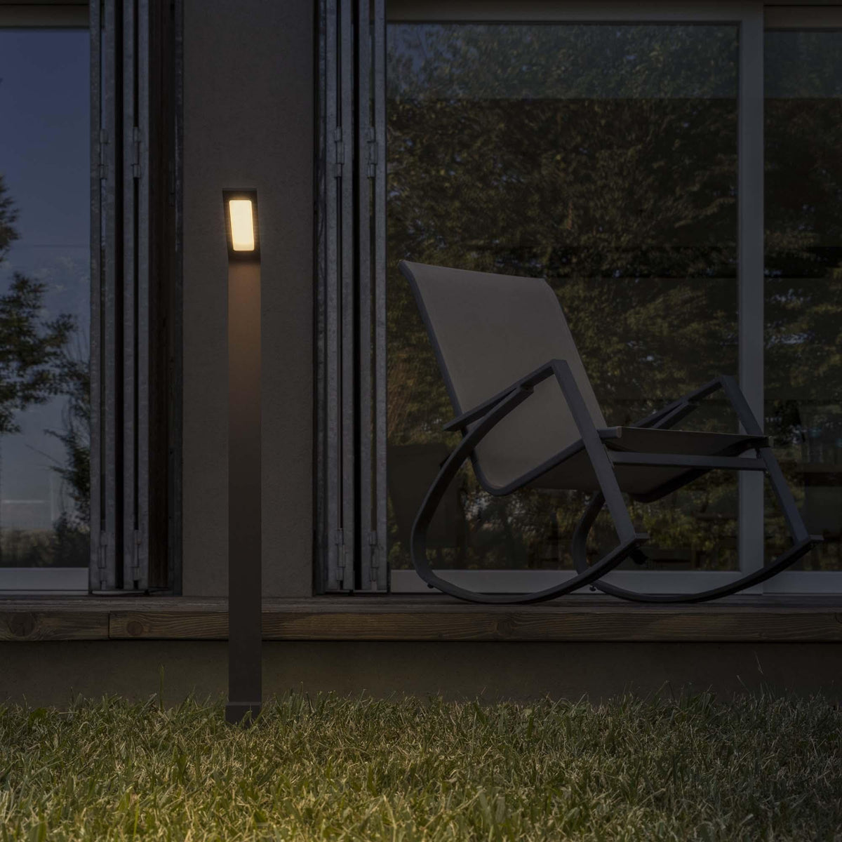 Lampă de exterior Ideal Lux Agos 4000K, antracit, H80 cm, 268422