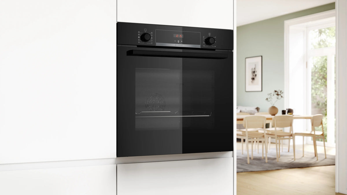 Cuptor încorporabil cu abur Bosch HQA534EB3, Seria 4, 71 l, negru