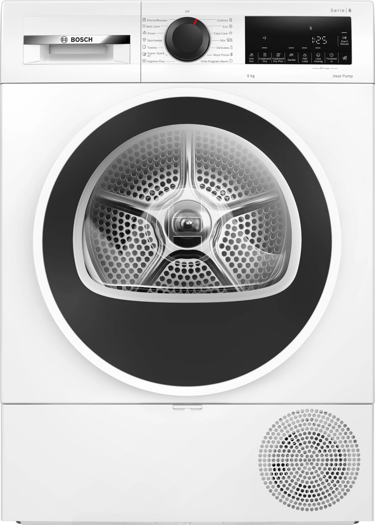 Uscător de rufe Bosch WQG243DMBY, Seria 6, 9 kg, pompă de căldură, alb