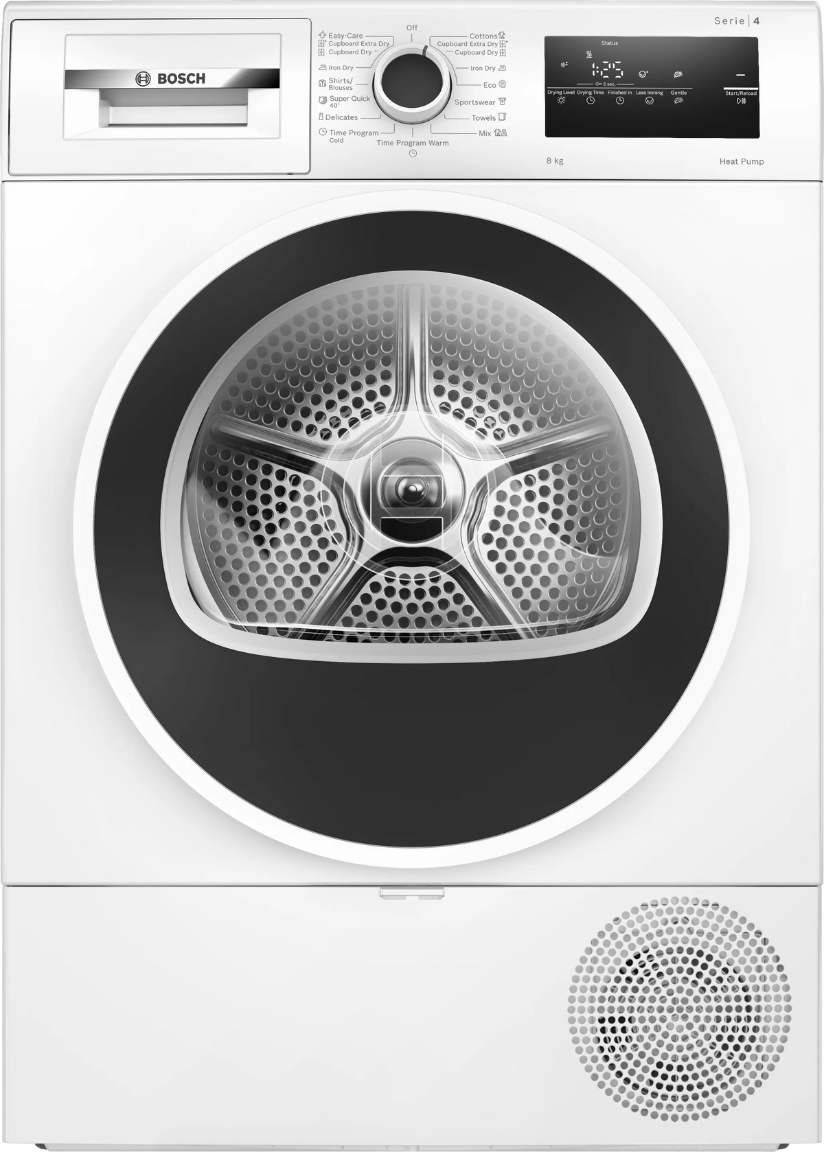 Uscător de rufe Bosch WTH85209BY, Seria 4, 8 kg, pompă de căldură, alb