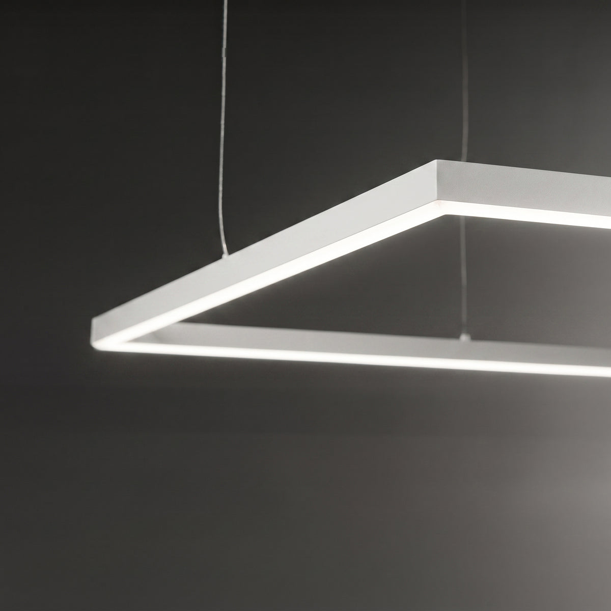 Lustră Ideal Lux Oracle Slim Square 3000K ON-OFF, alb, Ø70 cm, 259178