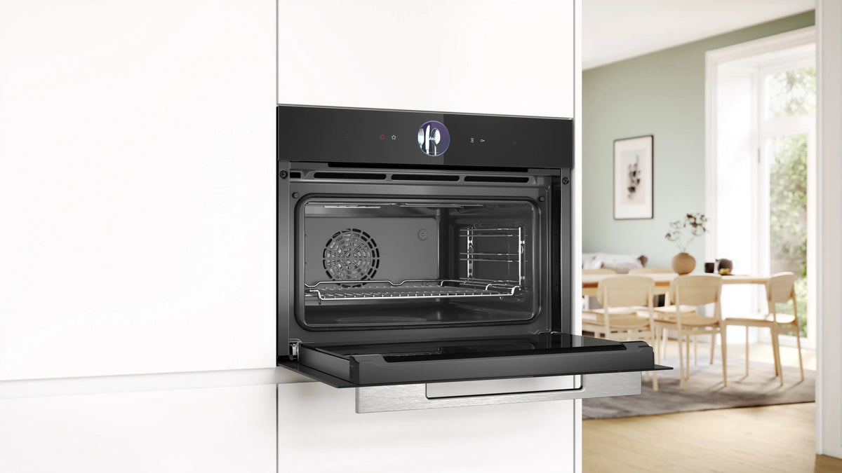 Cuptor compact încorporabil cu abur Bosch CSG7361B1, Seria 8, 1 l, negru