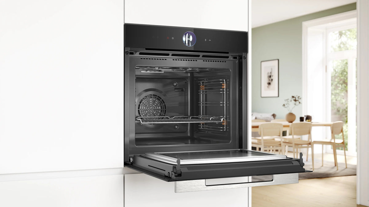 Cuptor încorporabil cu microunde Bosch HMG7764B1, Seria 8, negru