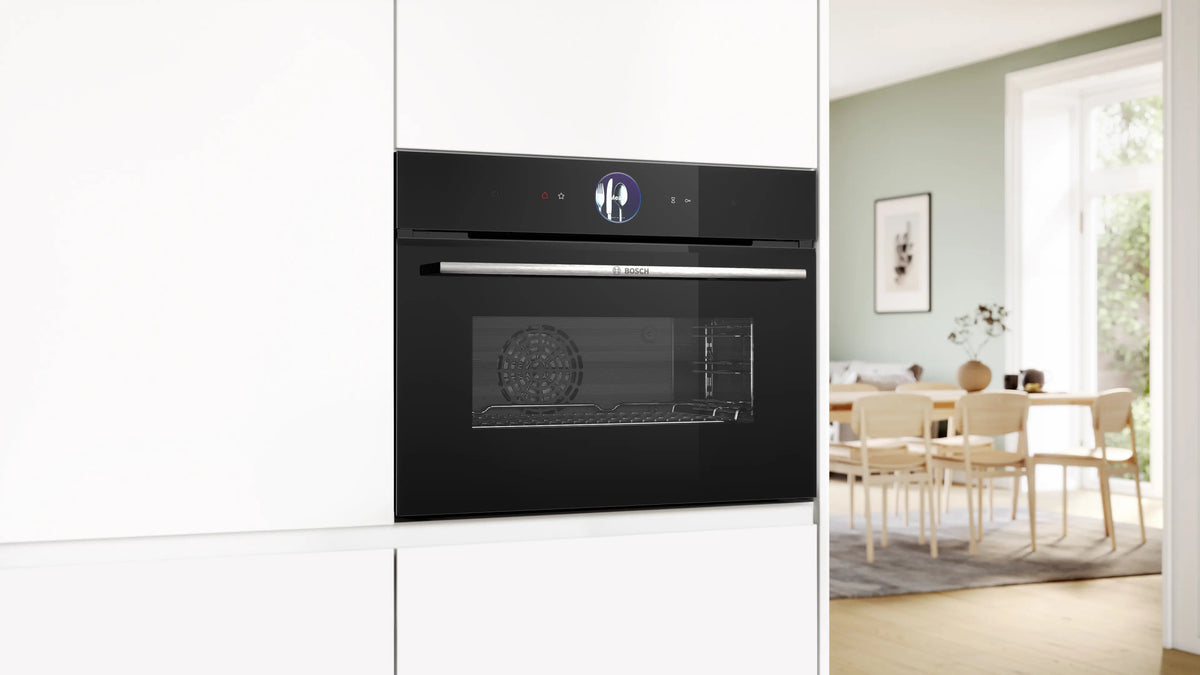 Cuptor compact încorporabil cu abur Bosch CSG7361B1, Seria 8, 1 l, negru