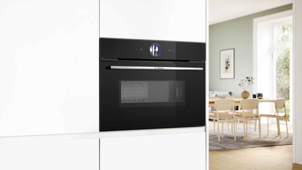 Cuptor compact încorporabil cu microunde Bosch CMG7361B1, Seria 8, negru