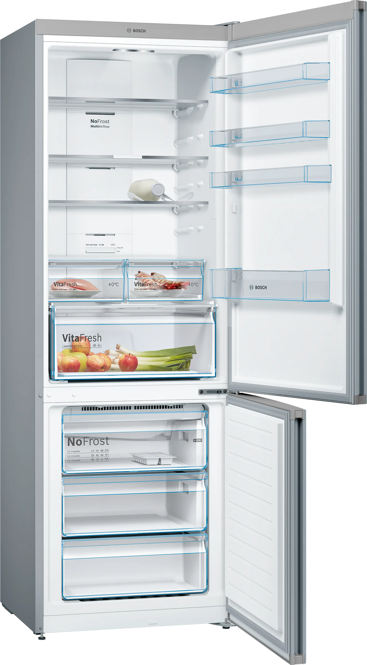 Combină frigorifică Bosch KGN49XLEA, Seria 4, 438 l, Total No Frost, inox