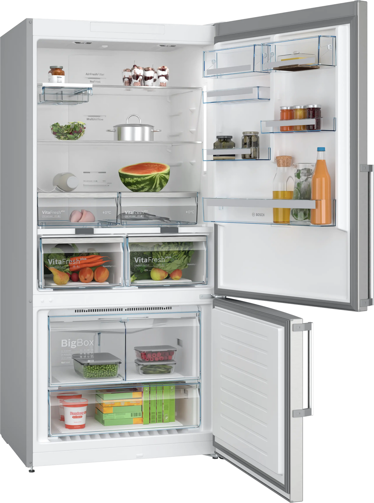 Combină frigorifică Bosch KGN86AIDR, Seria 6, 631 l, Total No Frost, inox