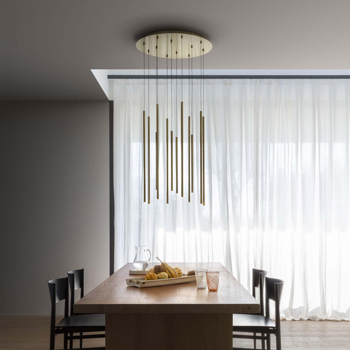 Lustră Ideal Lux Filo SP12 3000K, alamă, 263663