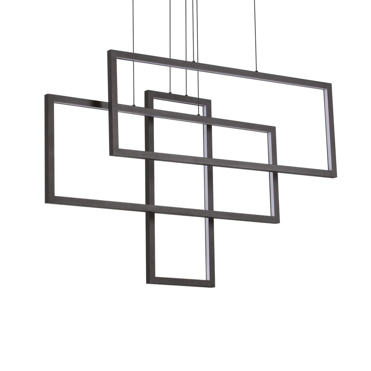 Lustră Ideal Lux Frame Rettangolo 3000K, negru, 269382
