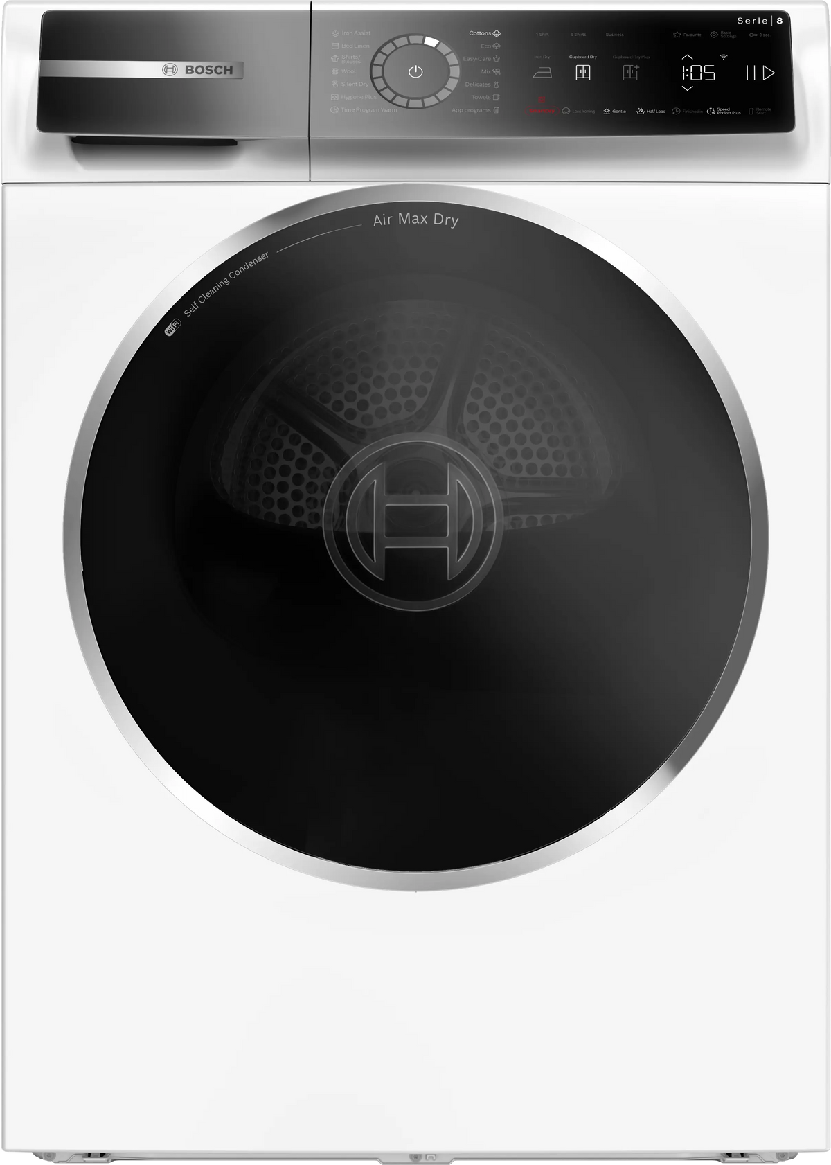 Uscător de rufe Bosch WRB247CNBY, Seria 8, 9 kg, pompă de căldură, alb
