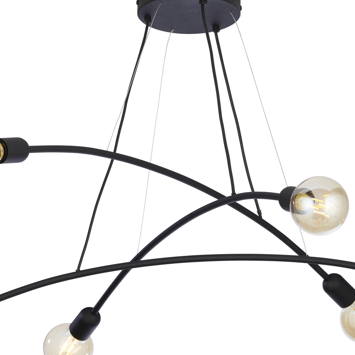 Lampa suspendata Helix neagra 3 brate, 6x E27 15W 2726
