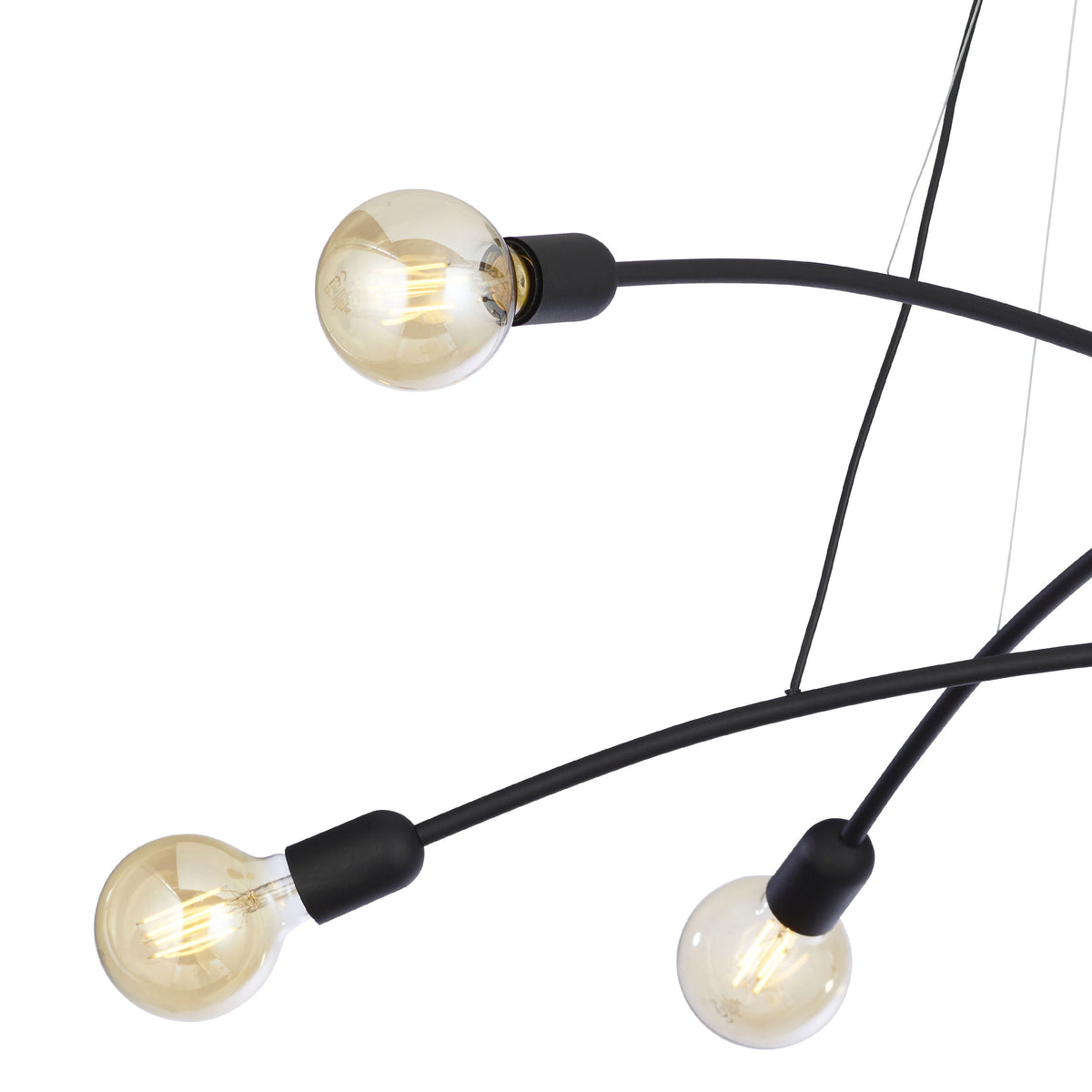 Lampa suspendata Helix neagra 3 brate, 6x E27 15W 2726