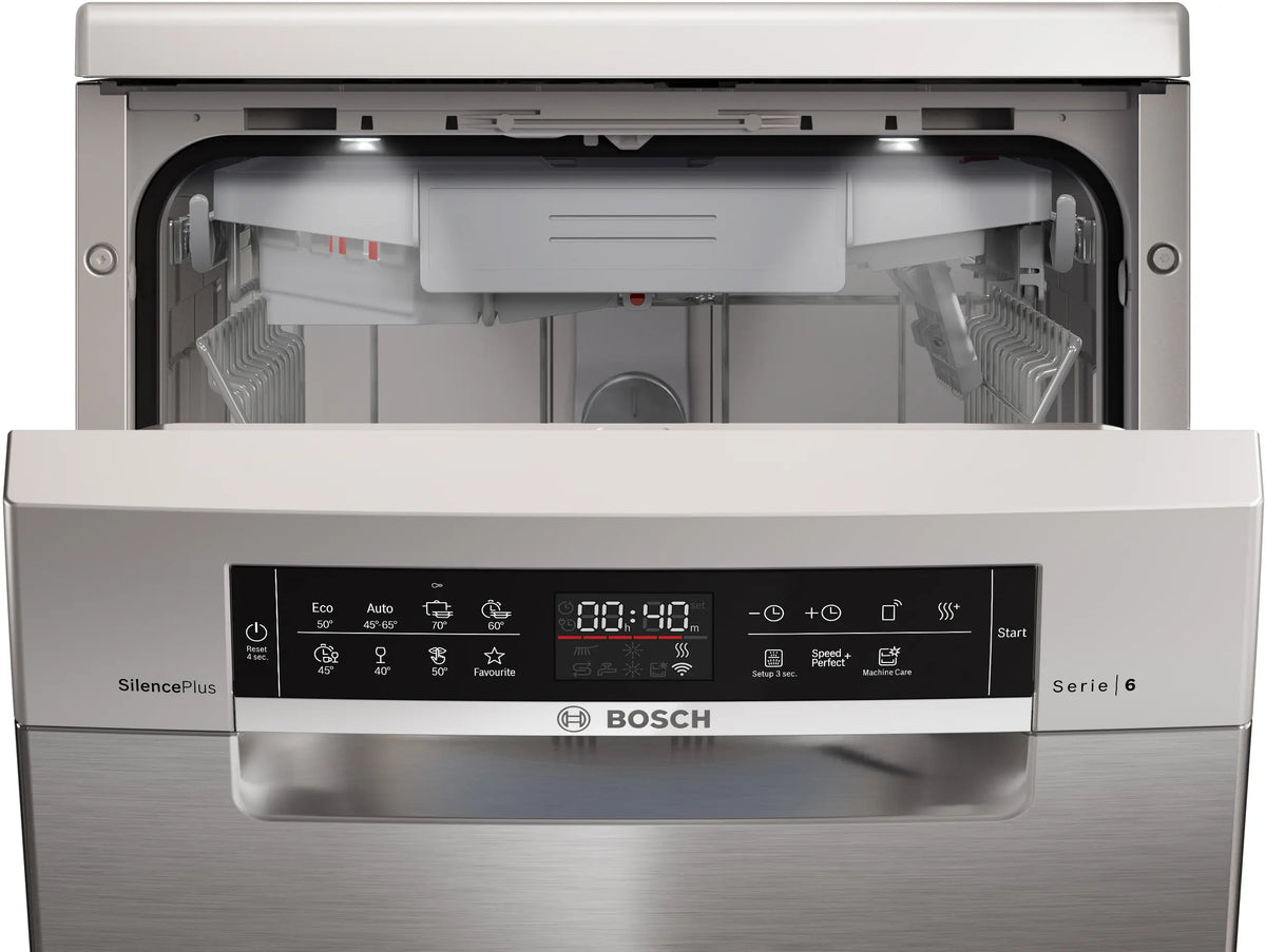 Mașină de spălat vase Bosch SPS6EMI21E, Seria 6, 45 cm, 10 seturi, inox