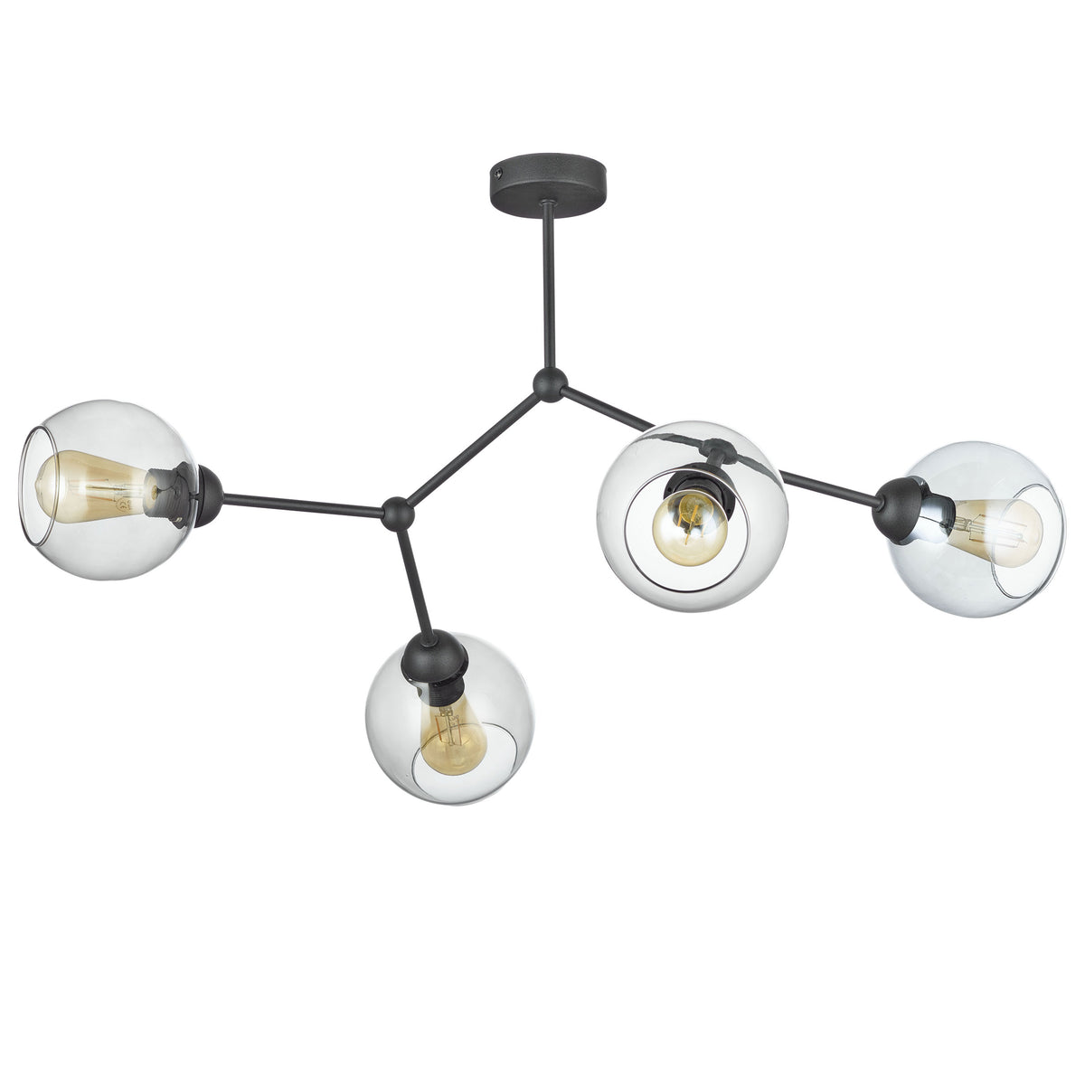 Lustră TK Lighting Fairy 4, negru, 4 x E27, 2730