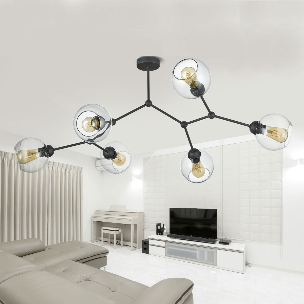 Plafonieră TK Lighting Fairy 6, negru, 6 x E27, 2731