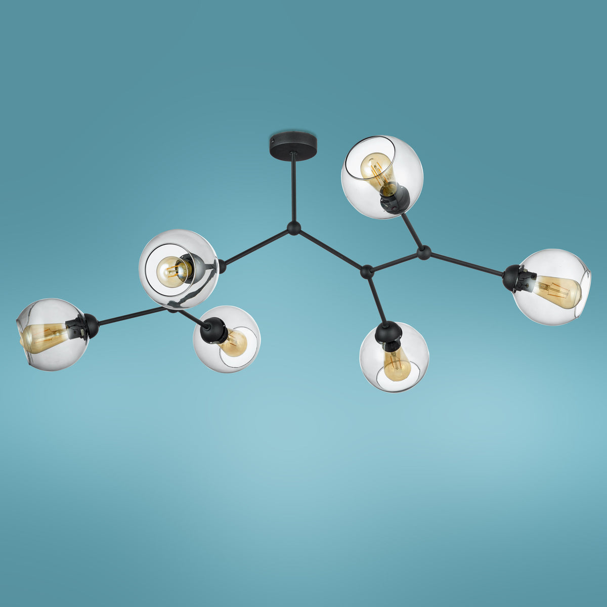 Plafonieră TK Lighting Fairy 6, negru, 6 x E27, 2731