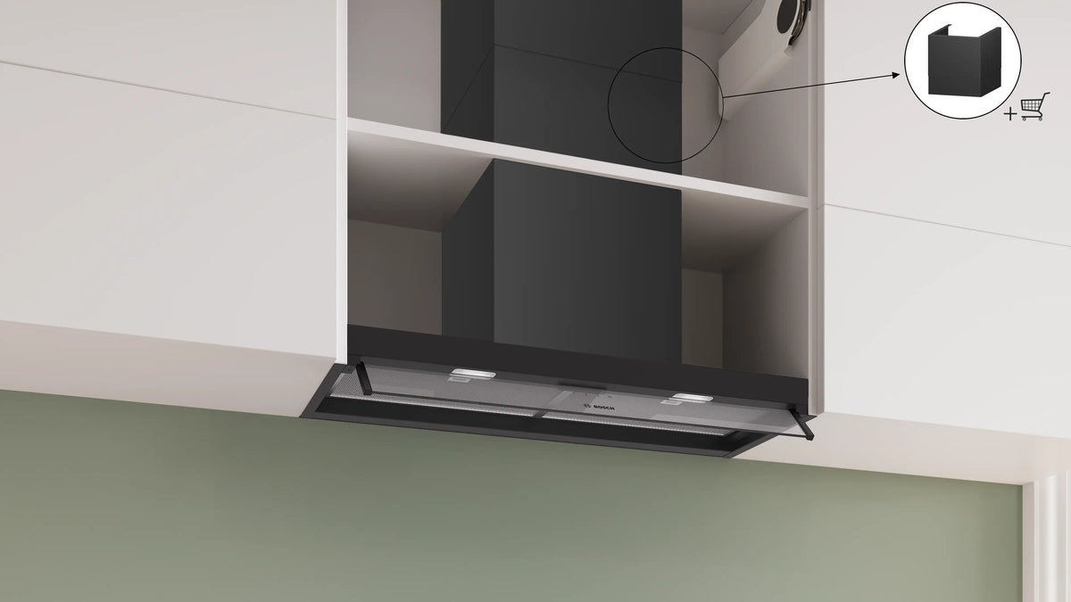Hotă încorporabilă Bosch DBB85CC60, Seria 4, 80 cm, neagră