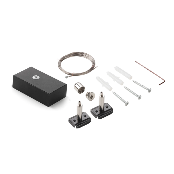 EGO KIT SINGLE STEEL CABLE 2 MT + CEILING CUP BK