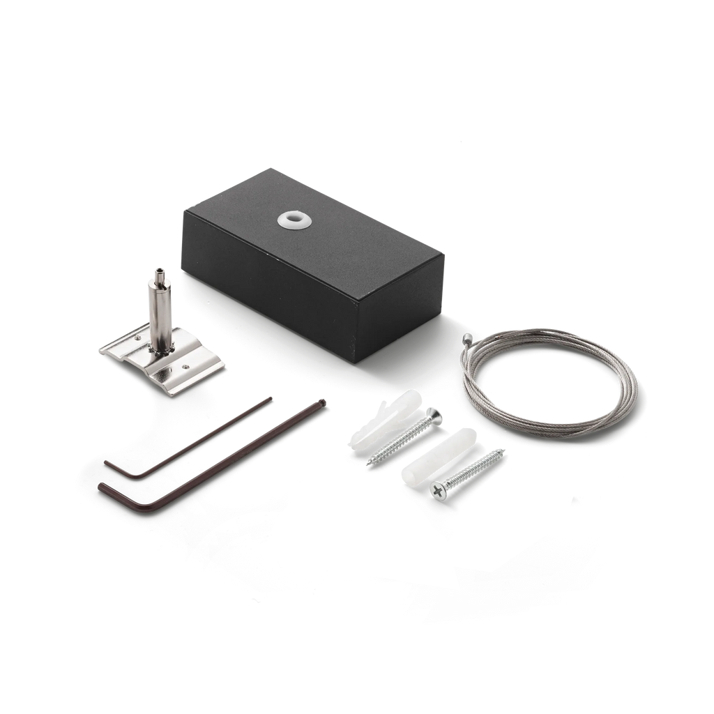 FLUO KIT SINGLE STEEL CABLE 2 MT + WH CEILING CUP