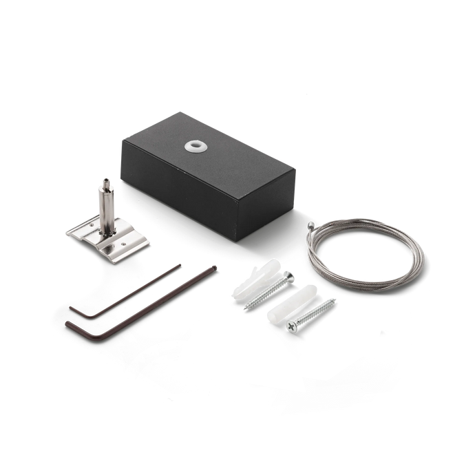 FLUO KIT SINGLE STEEL CABLE 2 MT + WH CEILING CUP