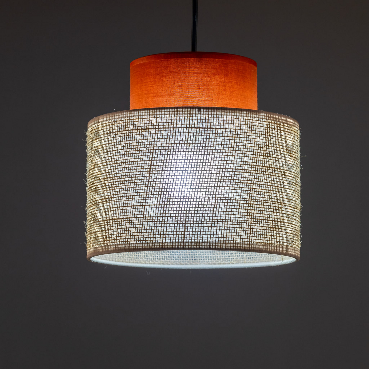 Lampă suspendată TK Lighting Duo, iută / maro, 2785