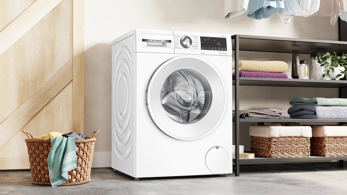 Mașină de spălat rufe cu uscător Bosch WNA14401BY, Seria 4, 9 kg, albă