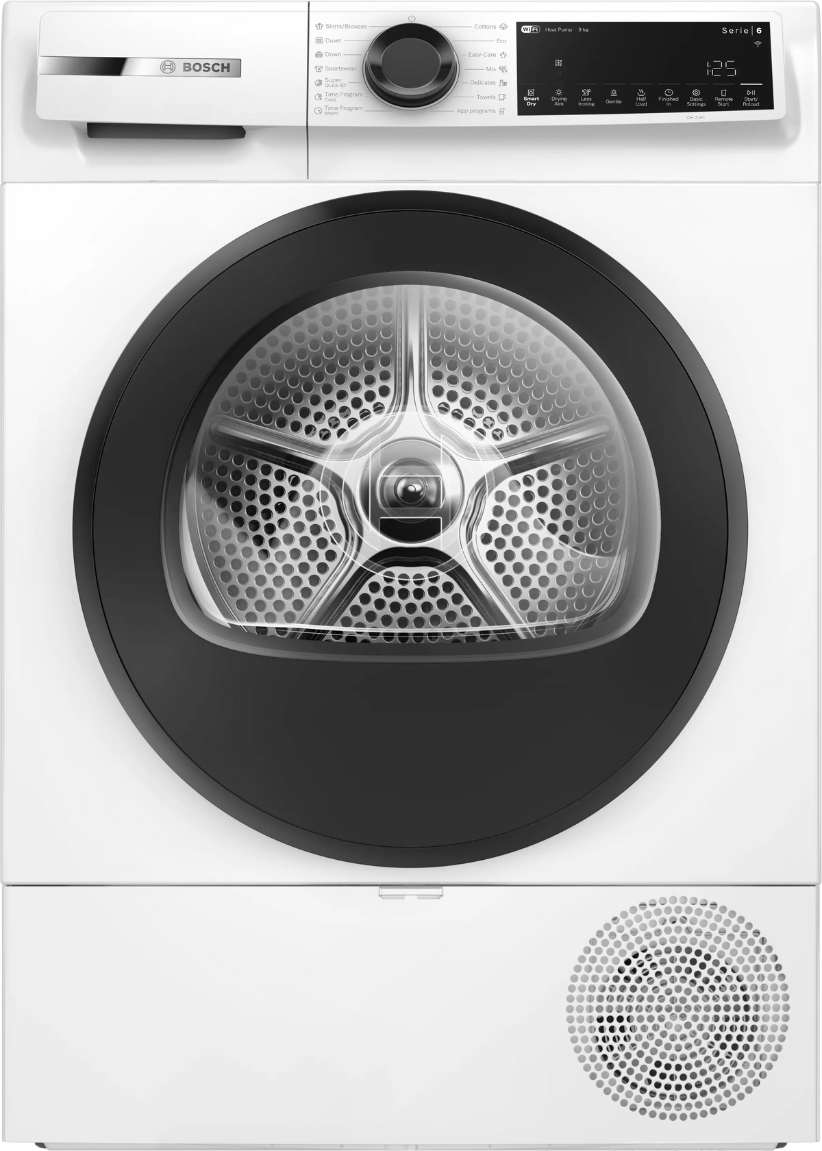 Uscător de rufe Bosch WQJ24201BY, Seria 6, 9 kg, pompă de căldură, alb