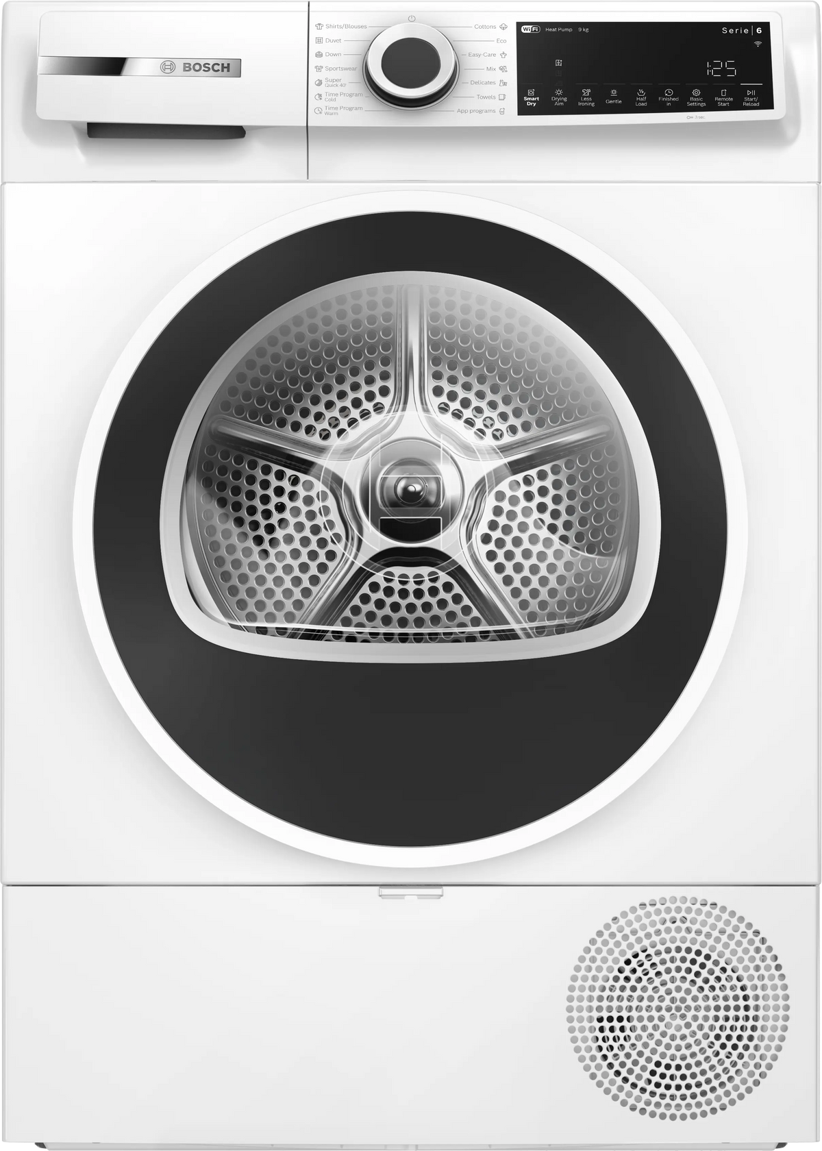 Uscător de rufe Bosch WQJ24200BY, Seria 6, 9 kg, pompă de căldură, alb